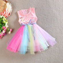 Toddler Kids Girls Rainbow Dress Princess One Piece Gauze Dress Tutu Dress 1-5T PY1 ILML