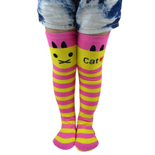 Toddlers Kids Girls Knee High Socks School Cotton Tights Striped Stockings for Girls 1-8Years ILML