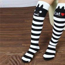 Toddlers Kids Girls Knee High Socks School Cotton Tights Striped Stockings for Girls 1-8Years ILML