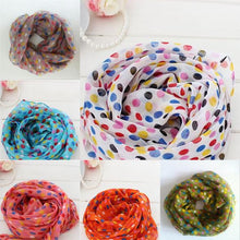 Toddlers Kids Girls Scarf Voile Dots Scarves Shawls Wrap Candy Neckerchief ILML