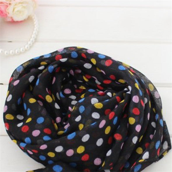 Toddlers Kids Girls Scarf Voile Dots Scarves Shawls Wrap Candy Neckerchief ILML