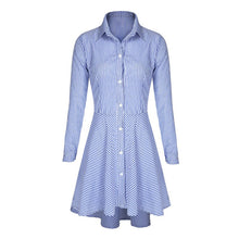 Trendy Women Lapel Button Down Casual Mini Dress T-shirt Top LY3 ILML