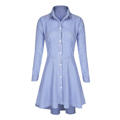 Trendy Women Lapel Button Down Casual Mini Dress T-shirt Top LY3 ILML