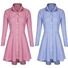 Trendy Women Lapel Button Down Casual Mini Dress T-shirt Top LY3 ILML