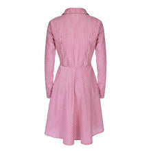 Trendy Women Lapel Button Down Casual Mini Dress T-shirt Top LY3 ILML