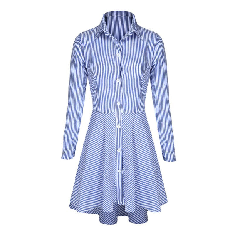 Trendy Women Lapel Button Down Casual Mini Dress T-shirt Top LY3 ILML