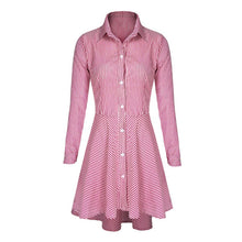 Trendy Women Lapel Button Down Casual Mini Dress T-shirt Top LY3 ILML