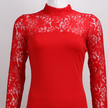 Turtleneck Long Sleeve Lace Party Dresidi Sexy Club Bandage Bodycon Dress Women Elastic Work Pencil Dresses ILML