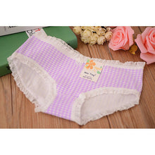 Underwear Women Cotton Panties 10 Color Cute Lady Sexy Plaid Underwear Comfortable Lingerie Girl Briefs PY3 ILML