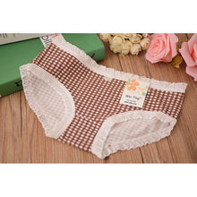 Underwear Women Cotton Panties 10 Color Cute Lady Sexy Plaid Underwear Comfortable Lingerie Girl Briefs PY3 ILML