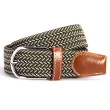 Unisex Canvas Woven Leather Pin Webbing Metal Buckle Elastic Waist Belt Men Women Waistband ILML
