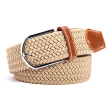 Unisex Canvas Woven Leather Pin Webbing Metal Buckle Elastic Waist Belt Men Women Waistband ILML
