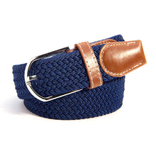 Unisex Canvas Woven Leather Pin Webbing Metal Buckle Elastic Waist Belt Men Women Waistband ILML