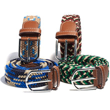 Unisex Canvas Woven Leather Pin Webbing Metal Buckle Elastic Waist Belt Men Women Waistband ILML