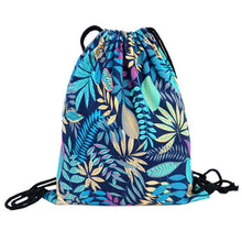 Leaves Women Men Backpack Printing Canvas Cat Backpacks for girls Drawstring School Femmes Mulheres Bag  ILML