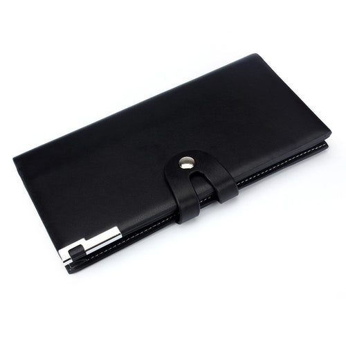 Very Stylish Super Men Long Section Button Bifold Business Leather Wallet Card Coin Wallet Purse ILML