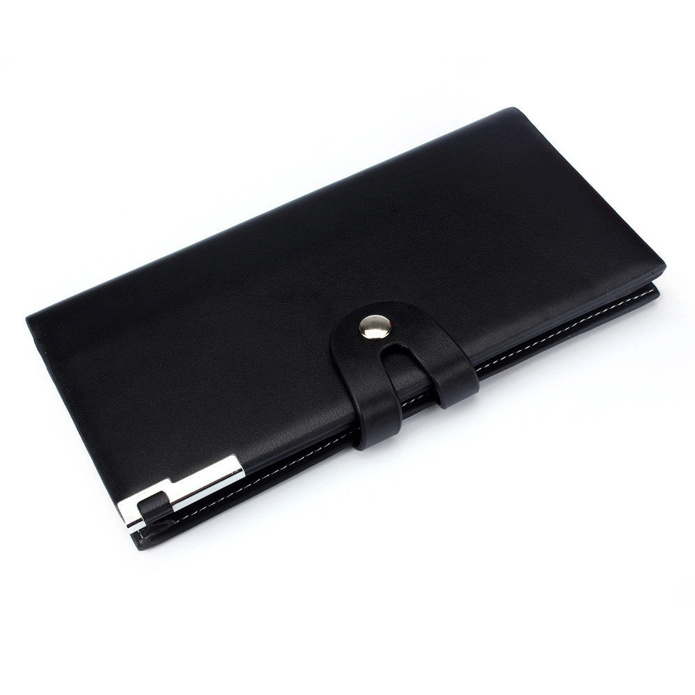 Very Stylish Super Men Long Section Button Bifold Business Leather Wallet Card Coin Wallet Purse ILML