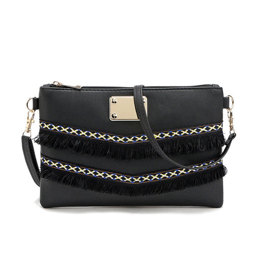 Vintage Women Messenger Bags National style Tassel PU leather Crossbody Shoulder Bags Hbags Purse Clutch Bag Women's Bolsas ILML