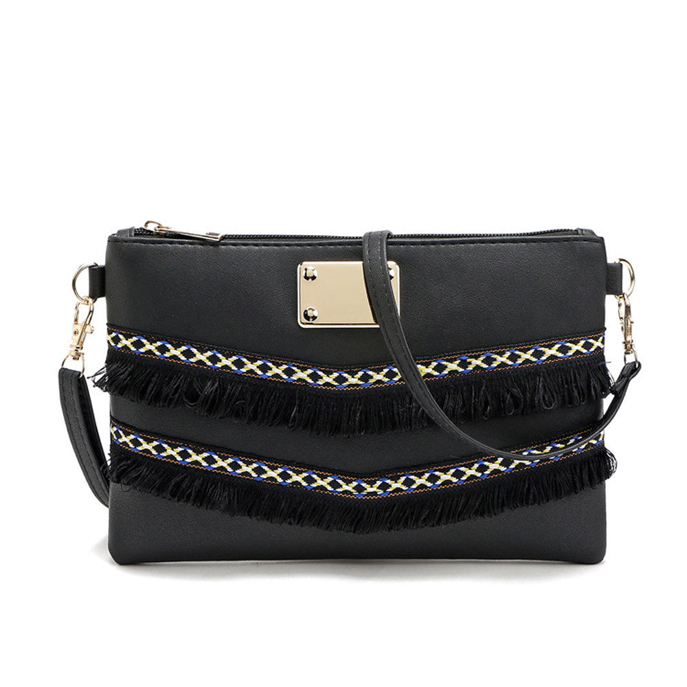 Vintage Women Messenger Bags National style Tassel PU leather Crossbody Shoulder Bags Hbags Purse Clutch Bag Women's Bolsas ILML