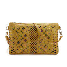 Vintage Women Messenger Bags PU Hollow Out Crossbody Bags Shoulder Purse Casual Hbags Clutch Bolsas satchels ILML
