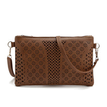 Vintage Women Messenger Bags PU Hollow Out Crossbody Bags Shoulder Purse Casual Hbags Clutch Bolsas satchels ILML