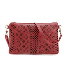Vintage Women Messenger Bags PU Hollow Out Crossbody Bags Shoulder Purse Casual Hbags Clutch Bolsas satchels ILML