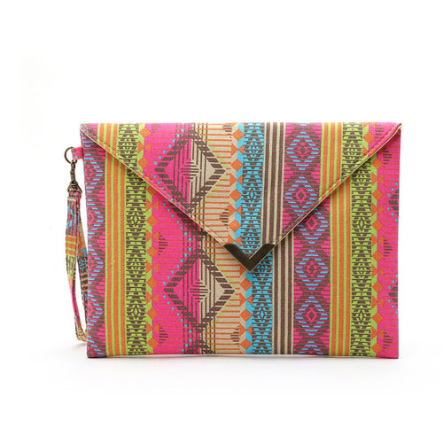 Vintage Women's purse Canvas wallet Envelope Clutch Hbag Tote Ladies bag ladies Carteira Feminina ILML