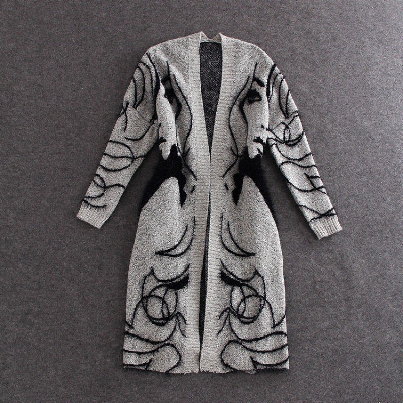 Vogue Women's Long Knitted Sweater Tops Cardigan Outerwear Coat Jacket Jumper LY8 ILML