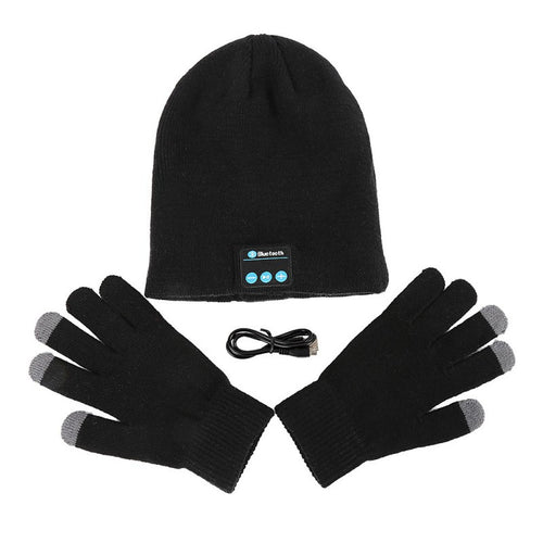 Warm Soft Smart Headset Bluetooth Wireless Beanies Hats  Gloves Set for Women Men Unisex Caps Headphone Speaker ILML