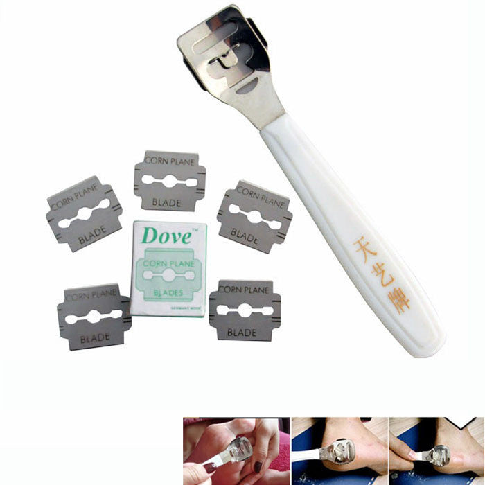 White Callus Corn Hard Skin Remover Shaver Foot ToolPedicure Kit Feet Blades Goforward ILML