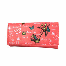 Wild Women Butterfly High Heels Pattern Leather Clutch Coin Purse Long Wallet Hbag visiting Carteira Feminina Bag ILML