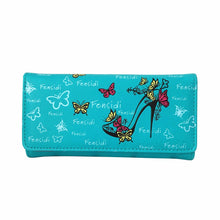 Wild Women Butterfly High Heels Pattern Leather Clutch Coin Purse Long Wallet Hbag visiting Carteira Feminina Bag ILML