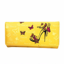 Wild Women Butterfly High Heels Pattern Leather Clutch Coin Purse Long Wallet Hbag visiting Carteira Feminina Bag ILML