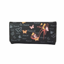 Wild Women Butterfly High Heels Pattern Leather Clutch Coin Purse Long Wallet Hbag visiting Carteira Feminina Bag ILML