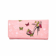 Wild Women Butterfly High Heels Pattern Leather Clutch Coin Purse Long Wallet Hbag visiting Carteira Feminina Bag ILML