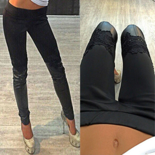 Sexy Women's Skinny PU Leather Pants Stretch Slim Leggings Pencil Pants PY3 ILML