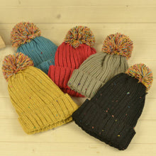 Warm Braided Knitted Hat Ski Beanie Ball Caps Large Ball Hats for Women Men ILML