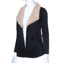 Warm Women Fur Coat collar Outwear Cardigan Coat Black Full Sleeve Kimono Cardigan Coats Tops Blouse Cover up ILML
