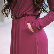 Woman Pocket Vestidos High Waist Long Maxi Dress Longue Femme Vestidos Femininos L4 ILML