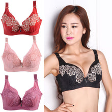 Women 3/4 Coverage Bra Plunge Push Up Bra Lace Embroidered 80 85 90 95 C Cup PY1 ILML