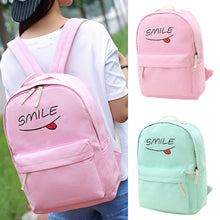 Women Backpack Canvas Smiling Face Printing backpack For Girl Bag School Backpacks Women Bag Mochila Bag ILML