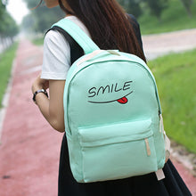 Women Backpack Canvas Smiling Face Printing backpack For Girl Bag School Backpacks Women Bag Mochila Bag ILML