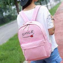 Women Backpack Canvas Smiling Face Printing backpack For Girl Bag School Backpacks Women Bag Mochila Bag ILML