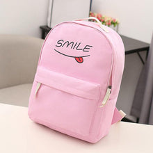 Women Backpack Canvas Smiling Face Printing backpack For Girl Bag School Backpacks Women Bag Mochila Bag ILML