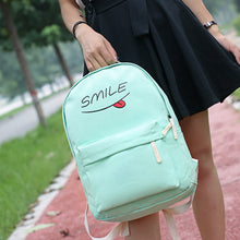 Women Backpack Canvas Smiling Face Printing backpack For Girl Bag School Backpacks Women Bag Mochila Bag ILML