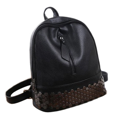 Women Backpack Rivet Leather School Backpacks Cute Teen Laptops Backpacks for teenage girls Vintage  ILML