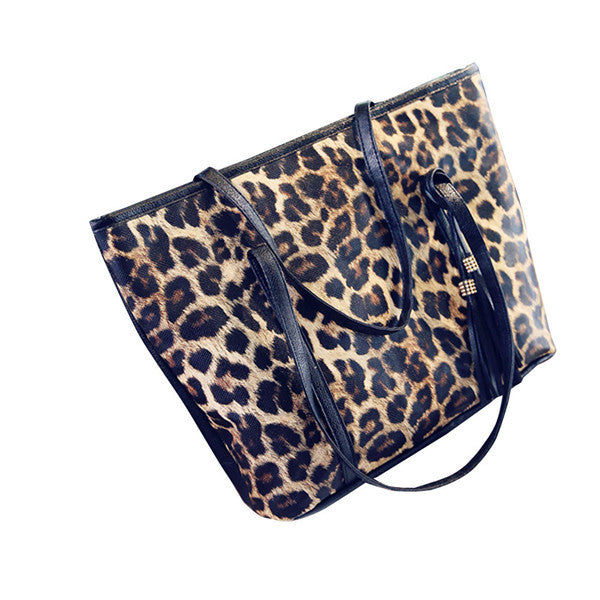 Women Bag Women Messenger Bags Hbag Casual Leather Leopard Tassel Crossbody Shoulder Bag Purse clutch bolsa feminina ILML