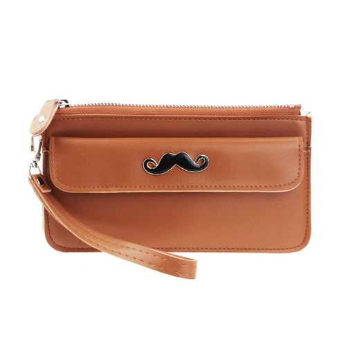 Women Beard Mustache Purse Long Mobile Wallet Bag Card Holder Hbag ILML