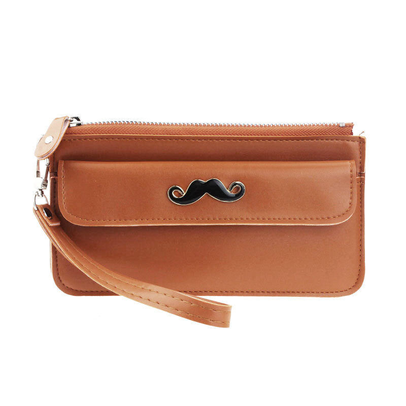 Women Beard Mustache Purse Long Mobile Wallet Bag Card Holder Hbag ILML