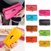 Women Beard Mustache Purse Long Mobile Wallet Bag Card Holder Hbag ILML
